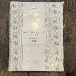 Cabbages and Roses KING  Sheet Set Julia-Sage- Cotton Percale NEW